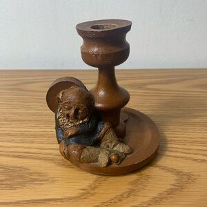 Thomas Clark Folk Art Gnome Candle Holder 1982